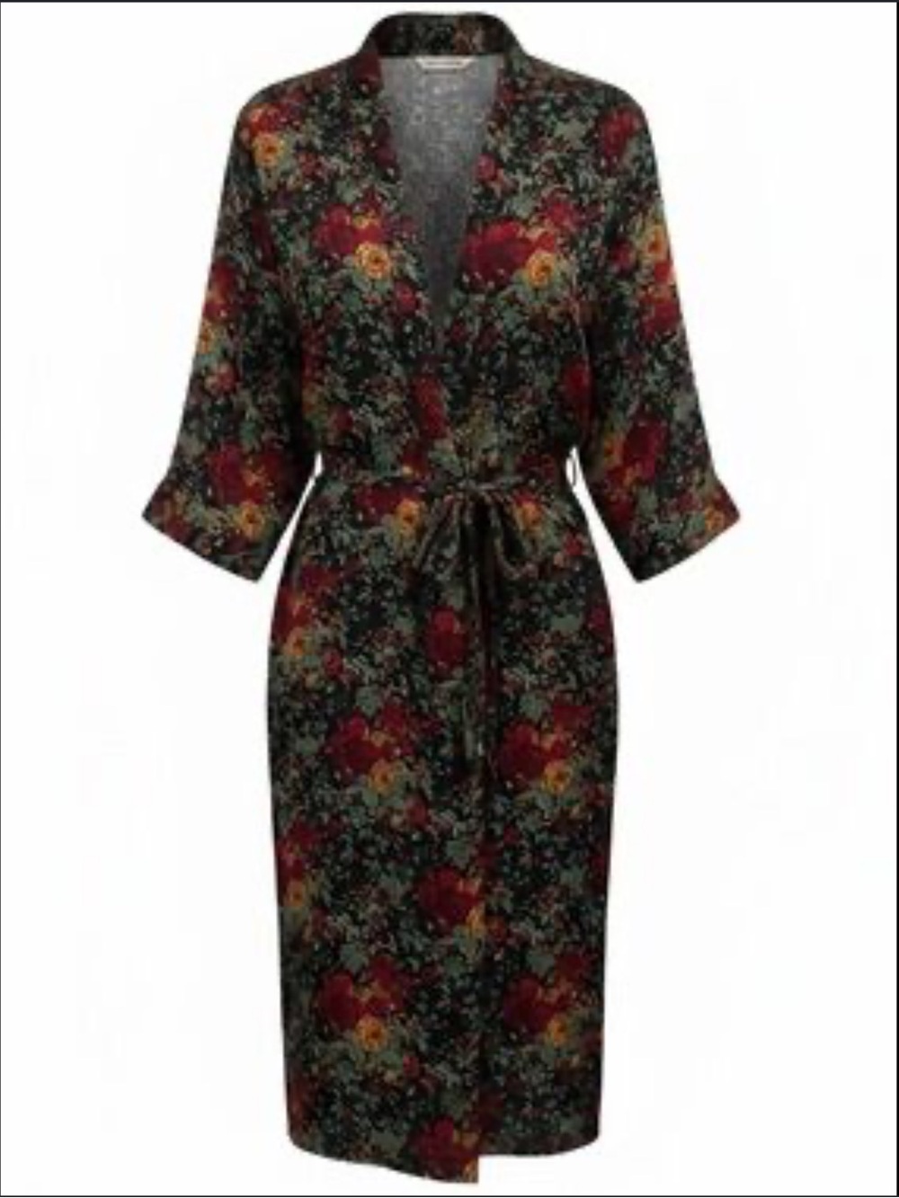 Vintage Victorias Secret Gold Label 100% Silk Robe Floral Romantic M L